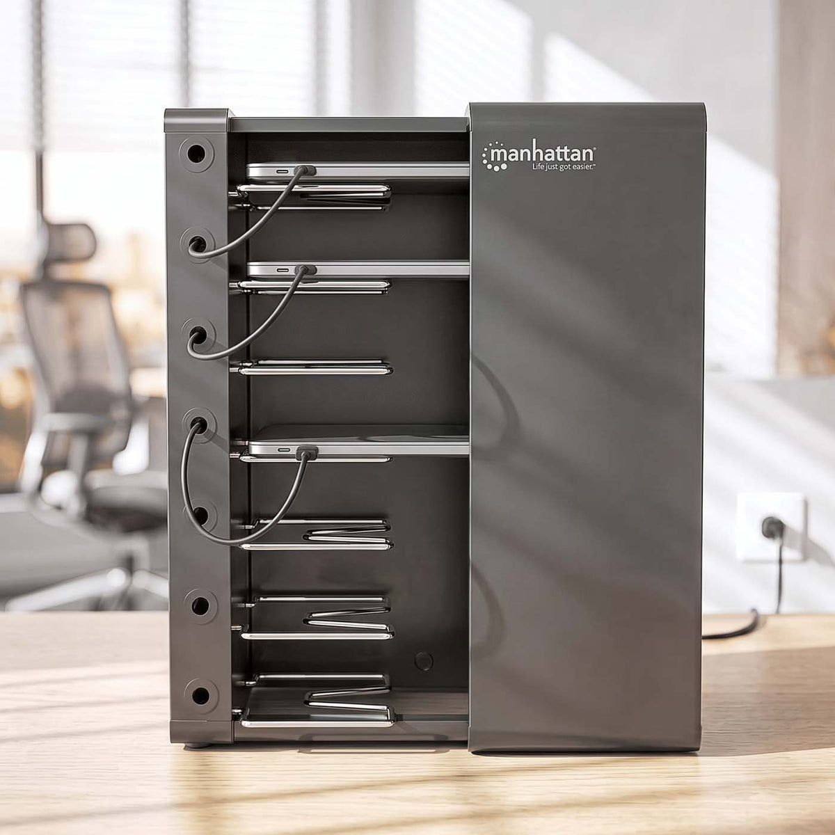 EU 7-Bay AC Desktop Charging Cabinet Image 8