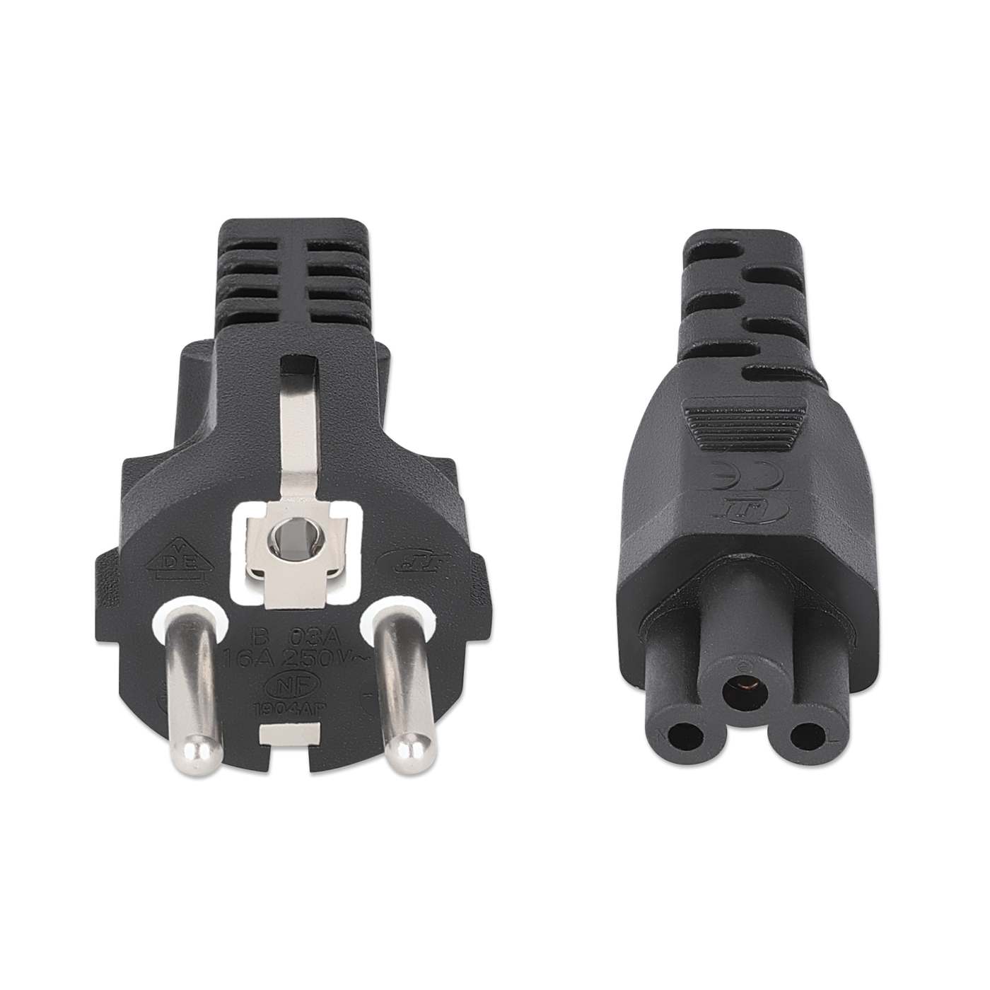 EU Power Cable C5 to CEE 7/7, 1 m Image 3