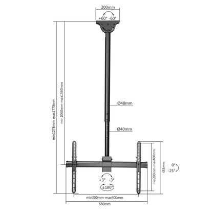 Full-motion Height-Adjustable TV Ceiling Mount Image 11