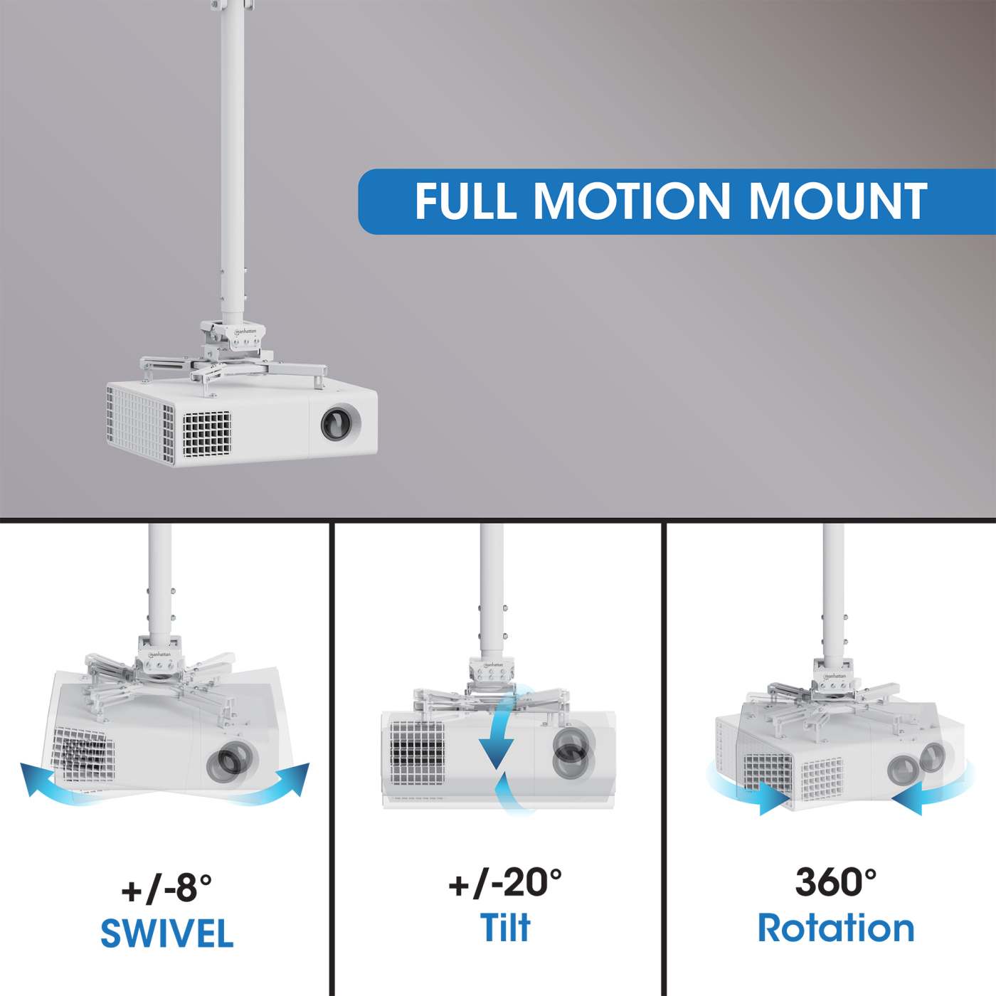 Heavy-Duty Height-Adjustable Projector Ceiling Mount Image 7