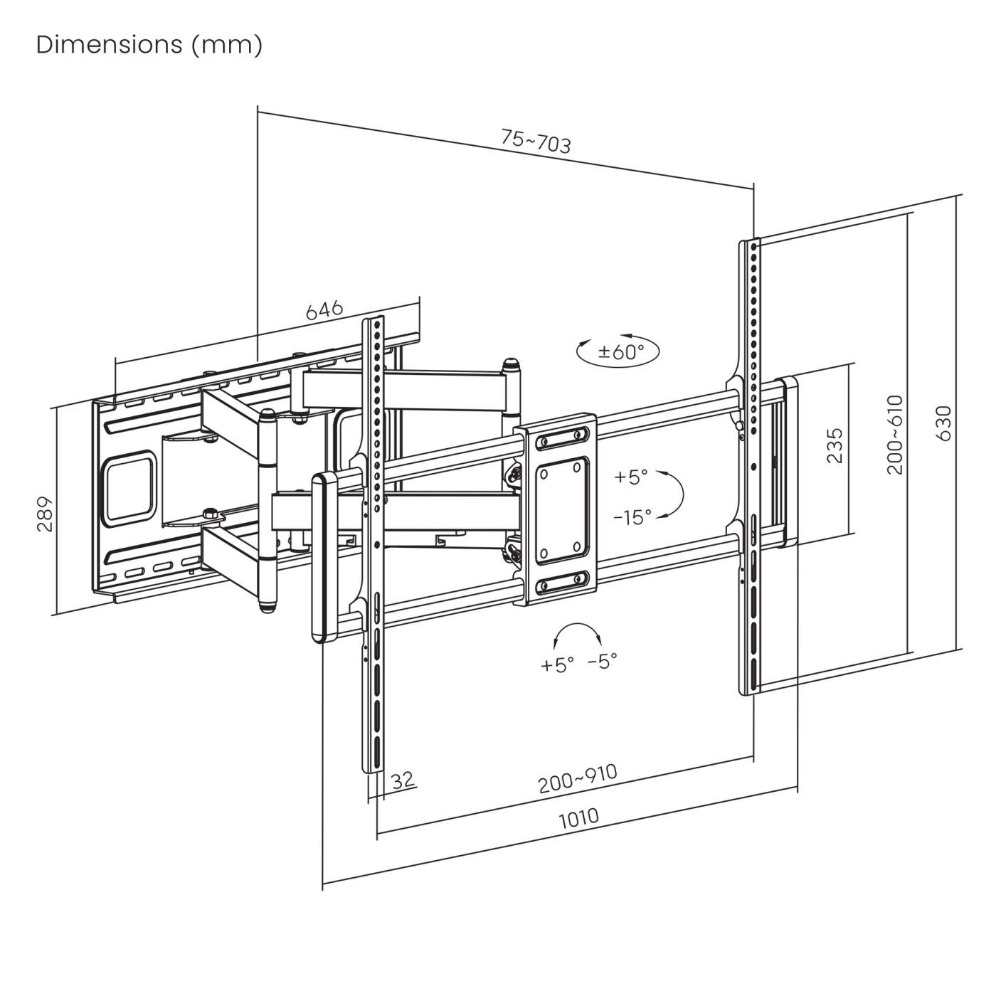 Heavy-Duty Large-Screen Full-Motion TV Wall Mount Image 15