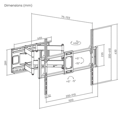 Heavy-Duty Large-Screen Full-Motion TV Wall Mount Image 15