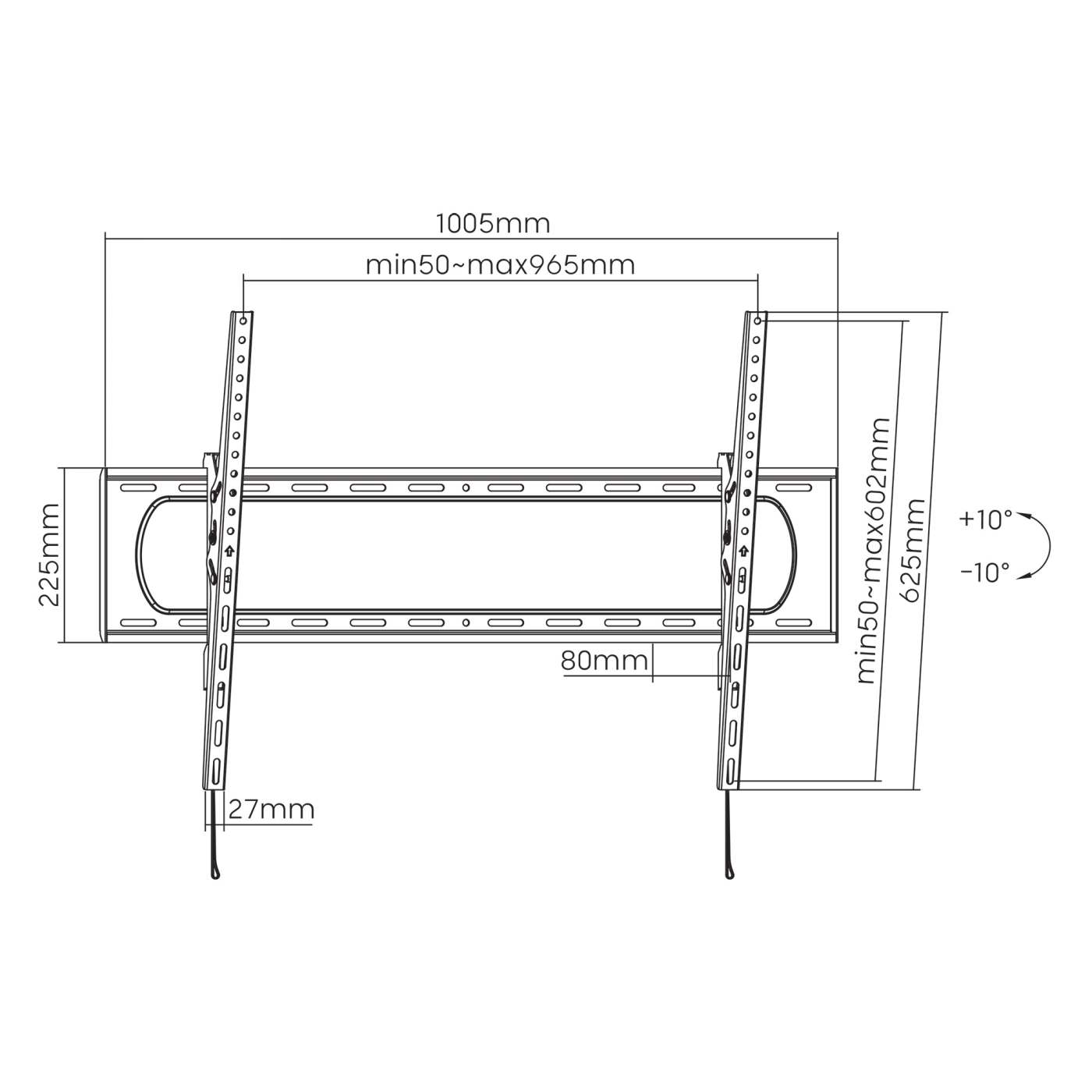 Heavy-Duty Large-Screen Tilting TV Wall Mount Image 14