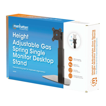 Height Adjustable Gas Spring Single Monitor Desktop Stand Packaging Image 2