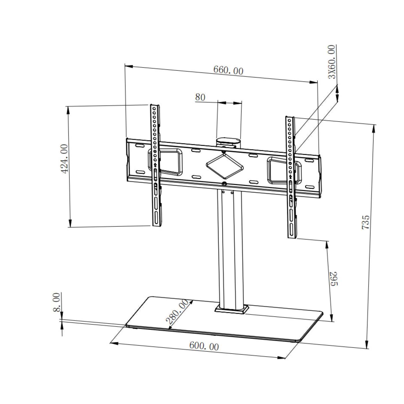 Height-Adjustable TV Mount Desktop Stand Image 11