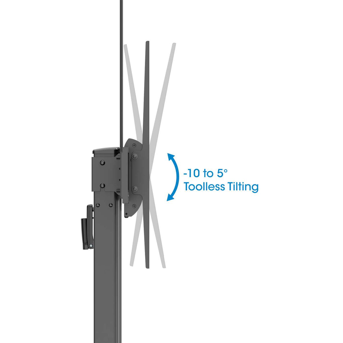 Large-Screen Multimedia TV Cart with Tool-Free Height Adjustment, for 60" to 120" Displays Image 12