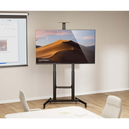 Large-Screen Multimedia TV Cart with Tool-Free Height Adjustment, for 60" to 120" Displays Image 3
