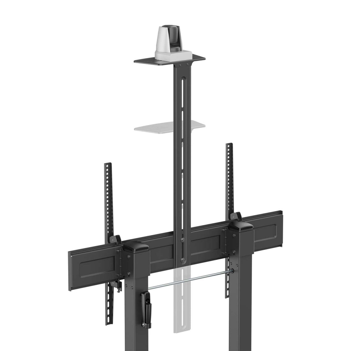 Large-Screen Multimedia TV Cart with Tool-Free Height Adjustment, for 60" to 120" Displays Image 9