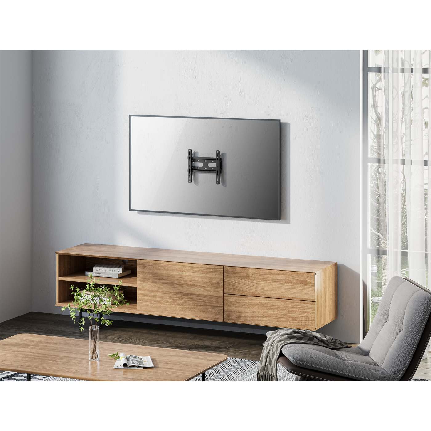 Low-Profile Fixed TV Wall Mount, for 23