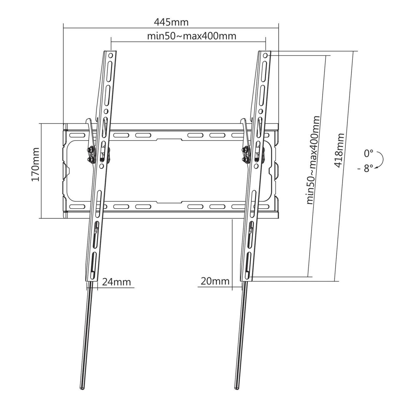 Low-Profile Tilting TV Wall Mount Image 8