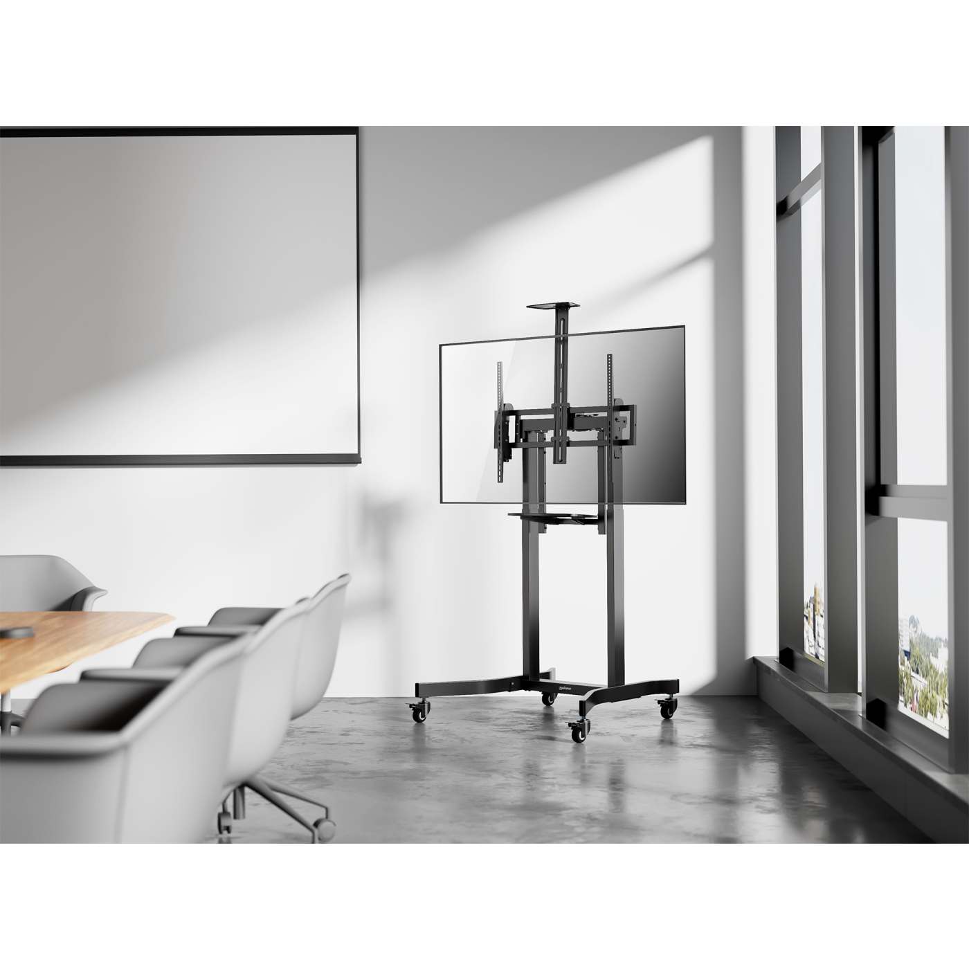 Motorized Height-Adjustable Multimedia TV Cart, for 55" to 100" Displays Image 2