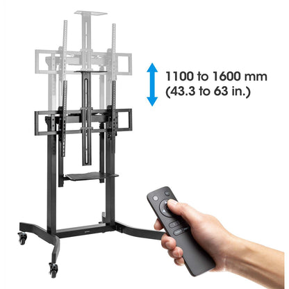 Motorized Height-Adjustable Multimedia TV Cart, for 55" to 100" Displays Image 7