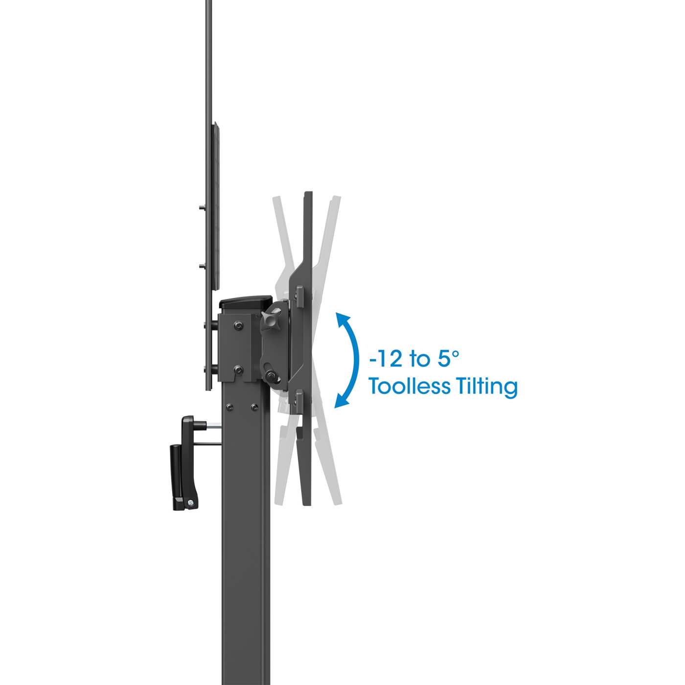 Multimedia TV Cart with Tool-Free Height Adjustment, for 37" to 86" Displays Image 12