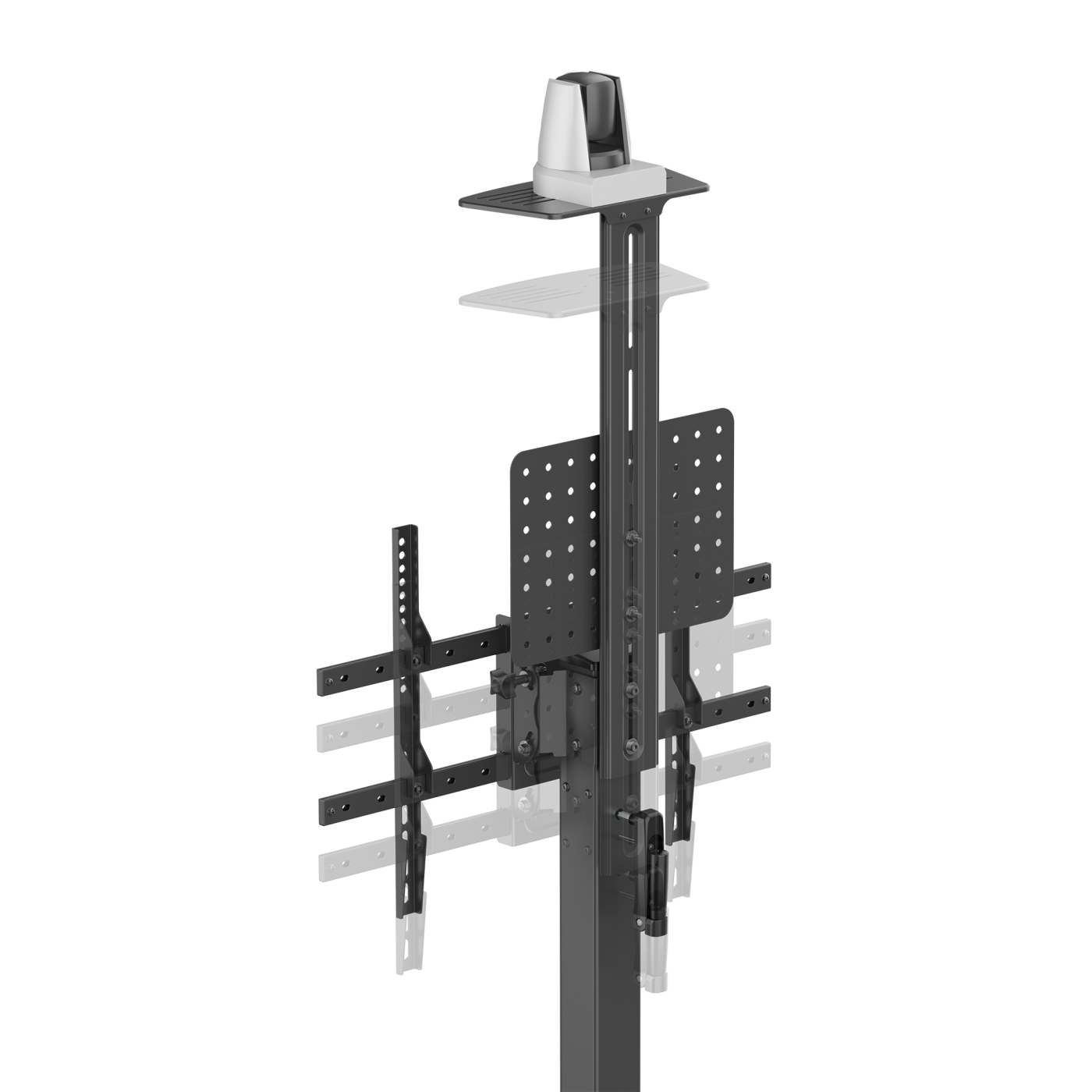 Multimedia TV Cart with Tool-Free Height Adjustment, for 37" to 86" Displays Image 14