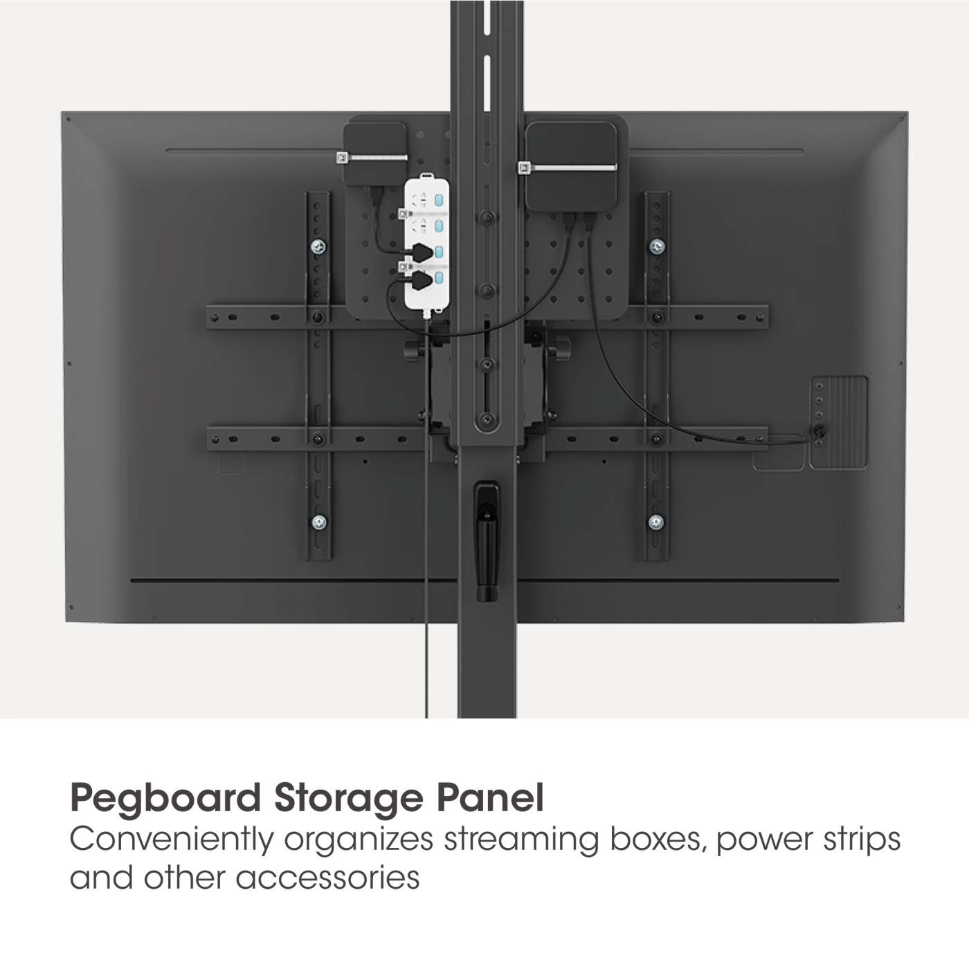 Multimedia TV Cart with Tool-Free Height Adjustment, for 37" to 86" Displays Image 9