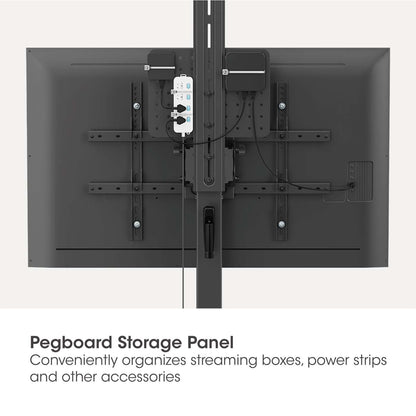 Multimedia TV Cart with Tool-Free Height Adjustment, for 37" to 86" Displays Image 9