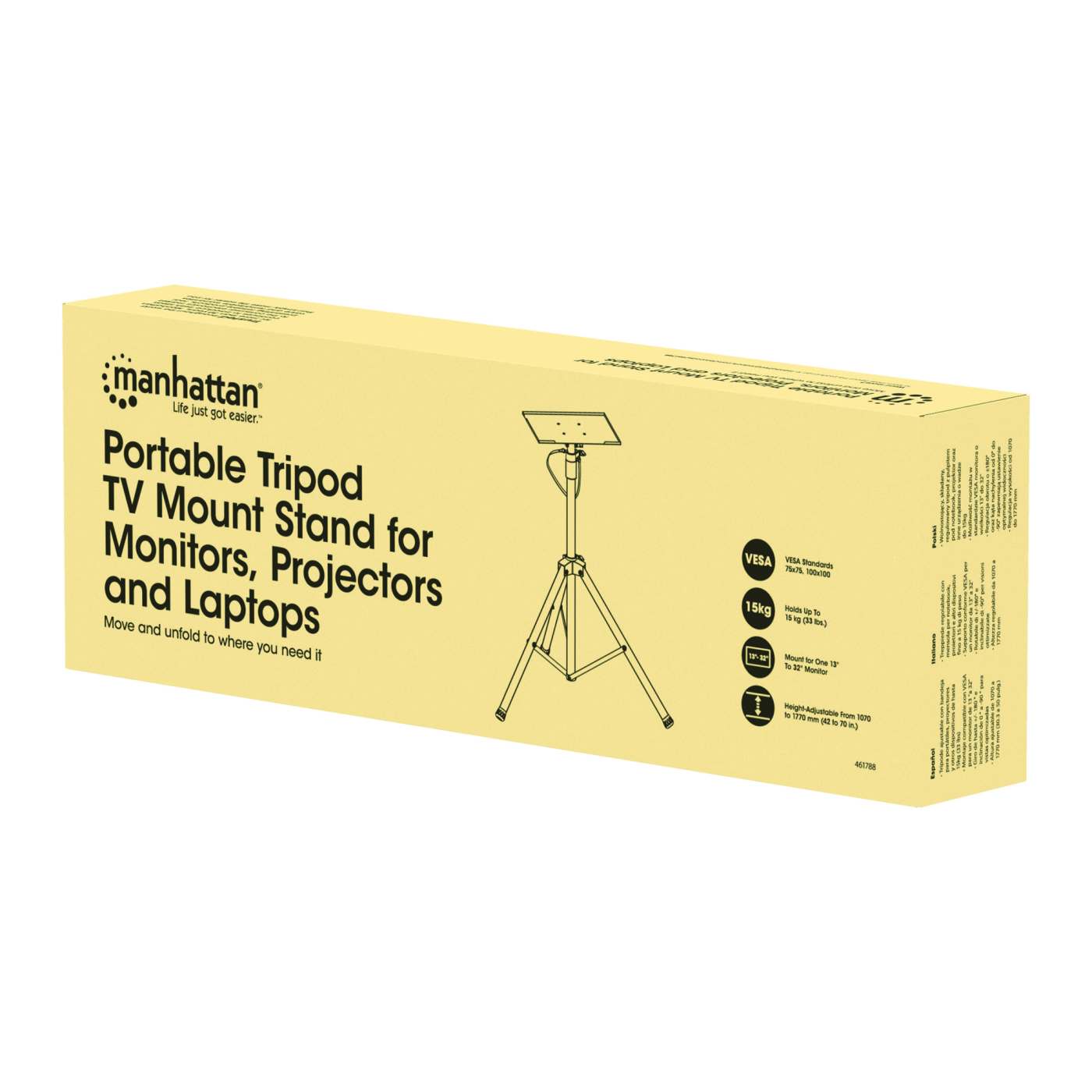 Portable Tripod Stand for Monitors, Projectors and Laptops Packaging Image 2