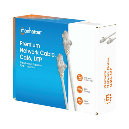 Premium Network Cable, Cat6, UTP, 30 m (98 ft.), Gray Packaging Image 2