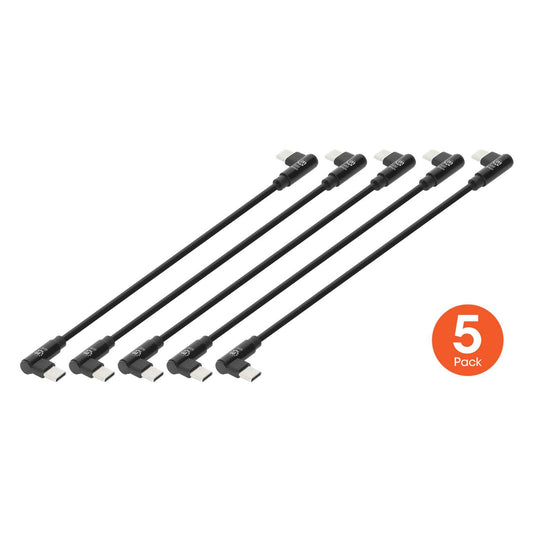 Short USB-C Charging Cable 60 W, 20 cm (8 in.), 5-Pack Image 1