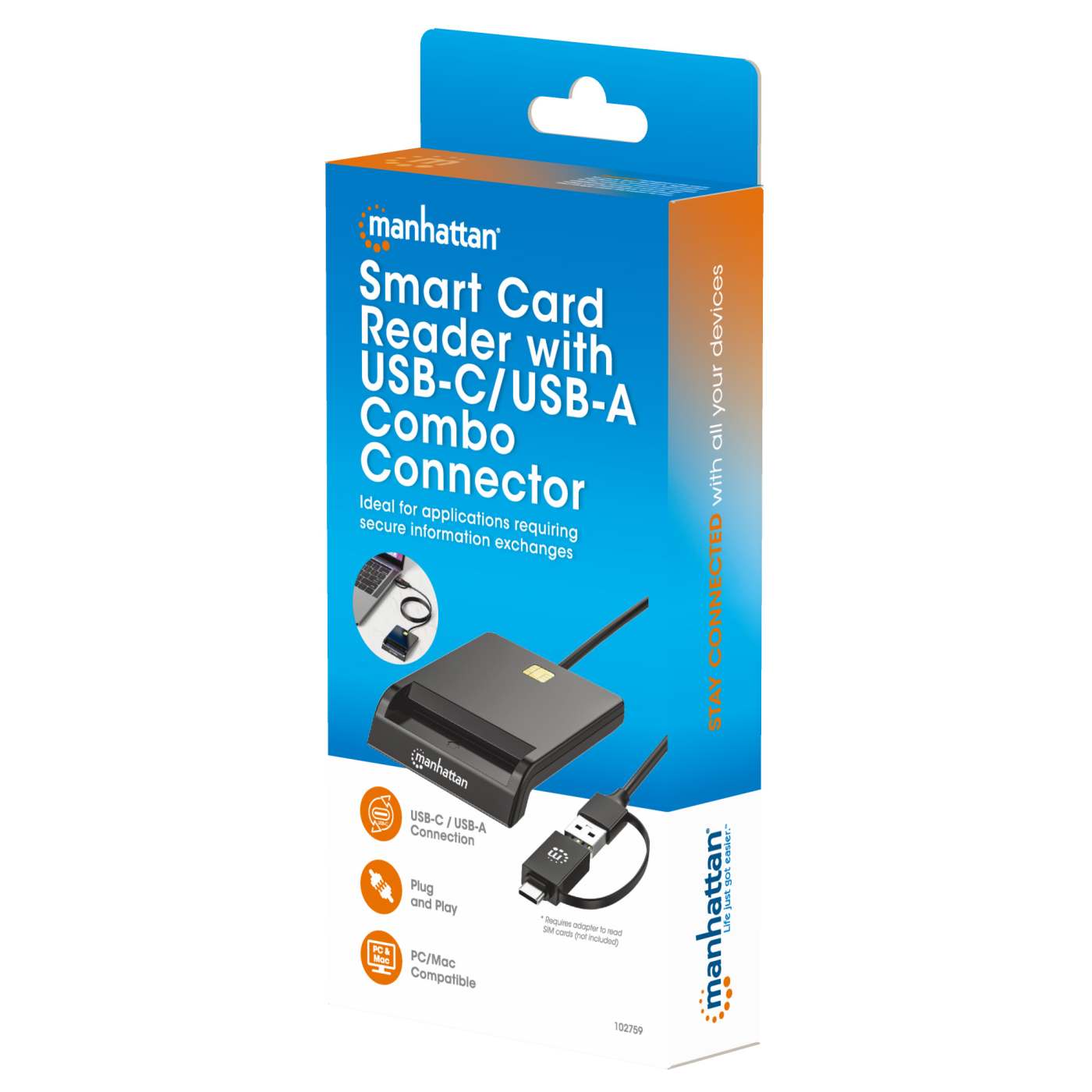 Smart Card Reader with USB-C / USB-A Combo Connector Packaging Image 2
