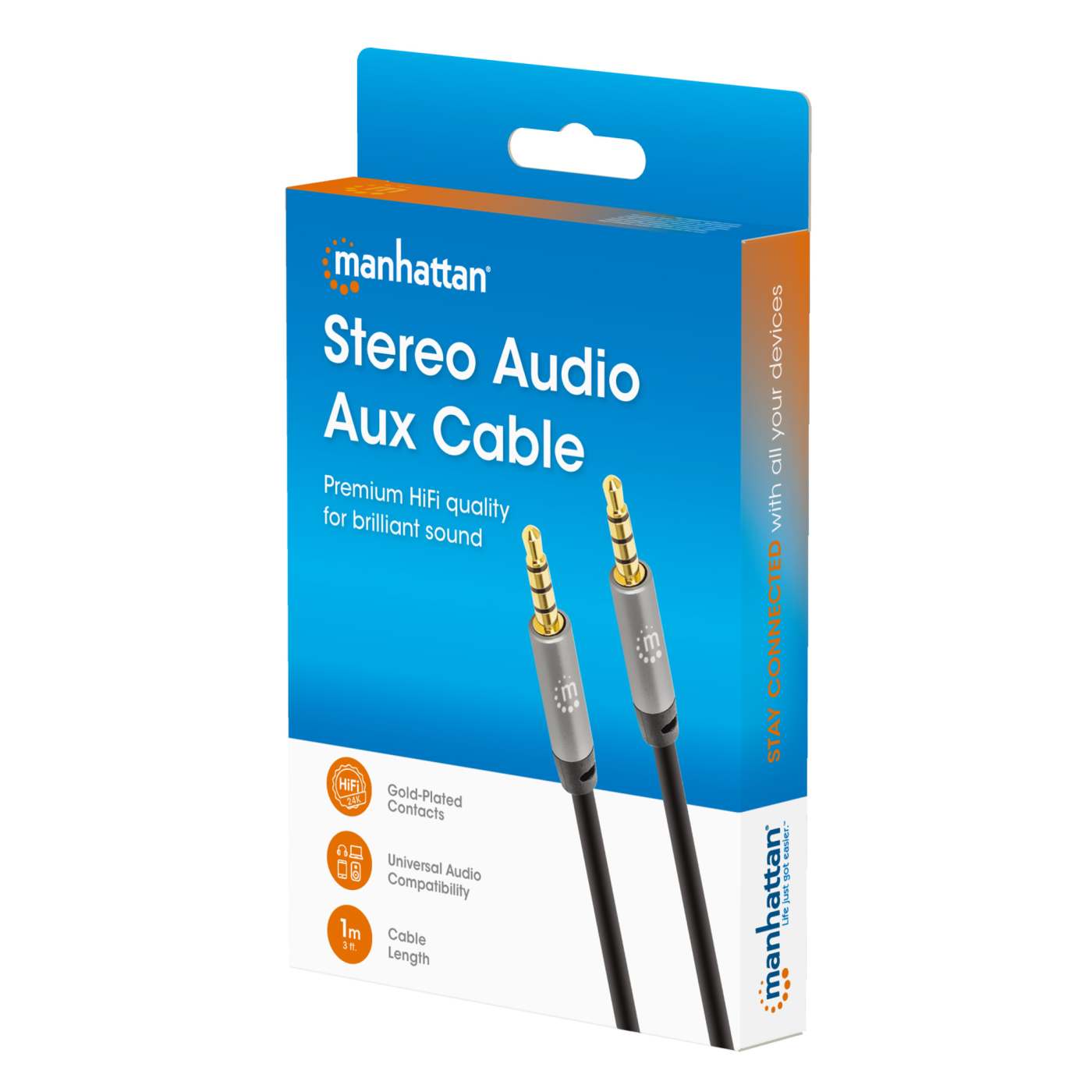 Stereo Audio Aux Cable, 1 m Packaging Image 2
