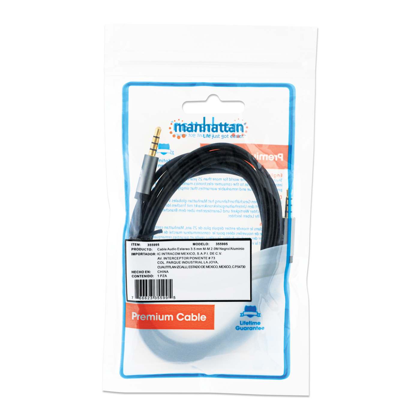Stereo Audio Aux Cable, 2 m Packaging Image 2
