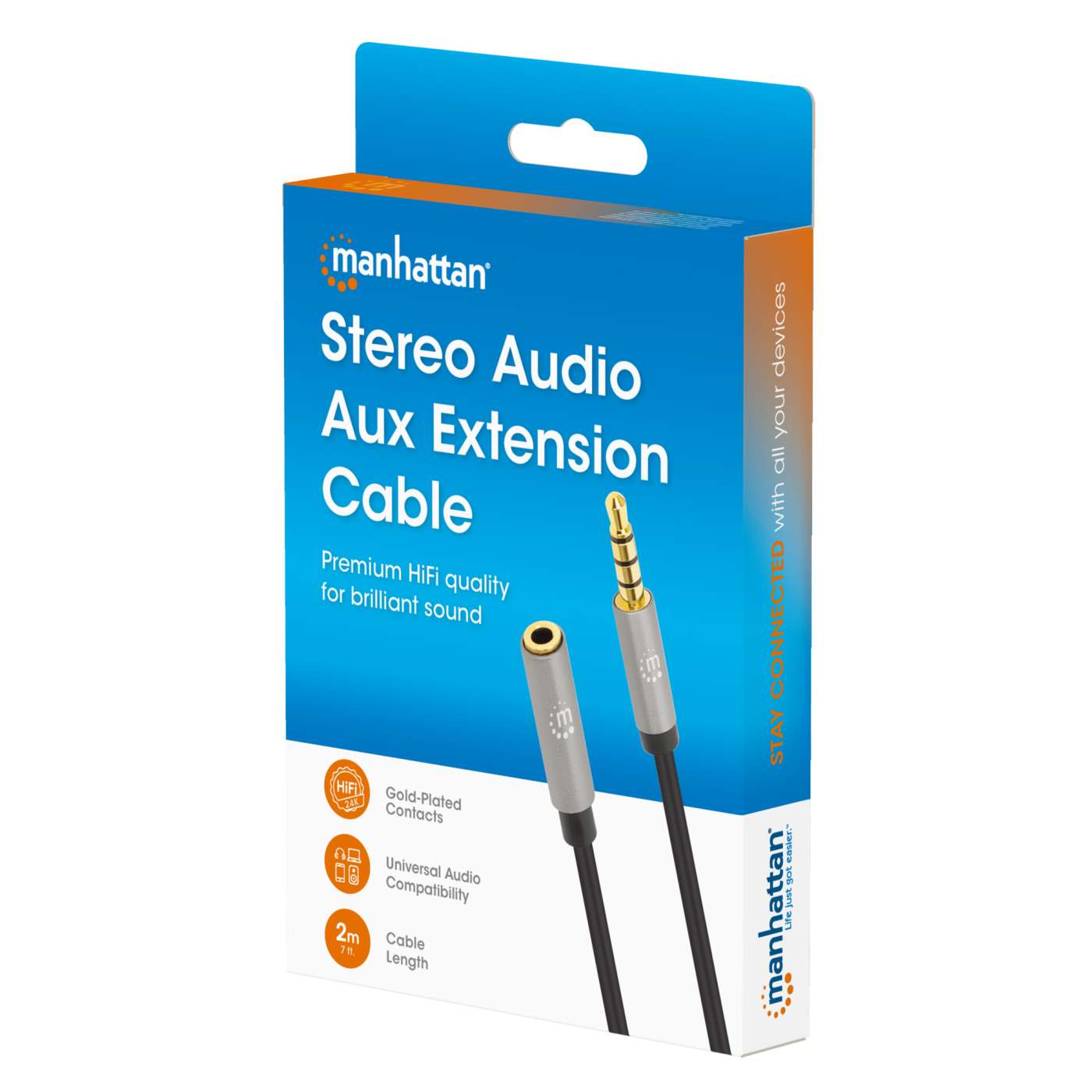 Stereo Audio Aux Extension Cable, 2 m Packaging Image 2