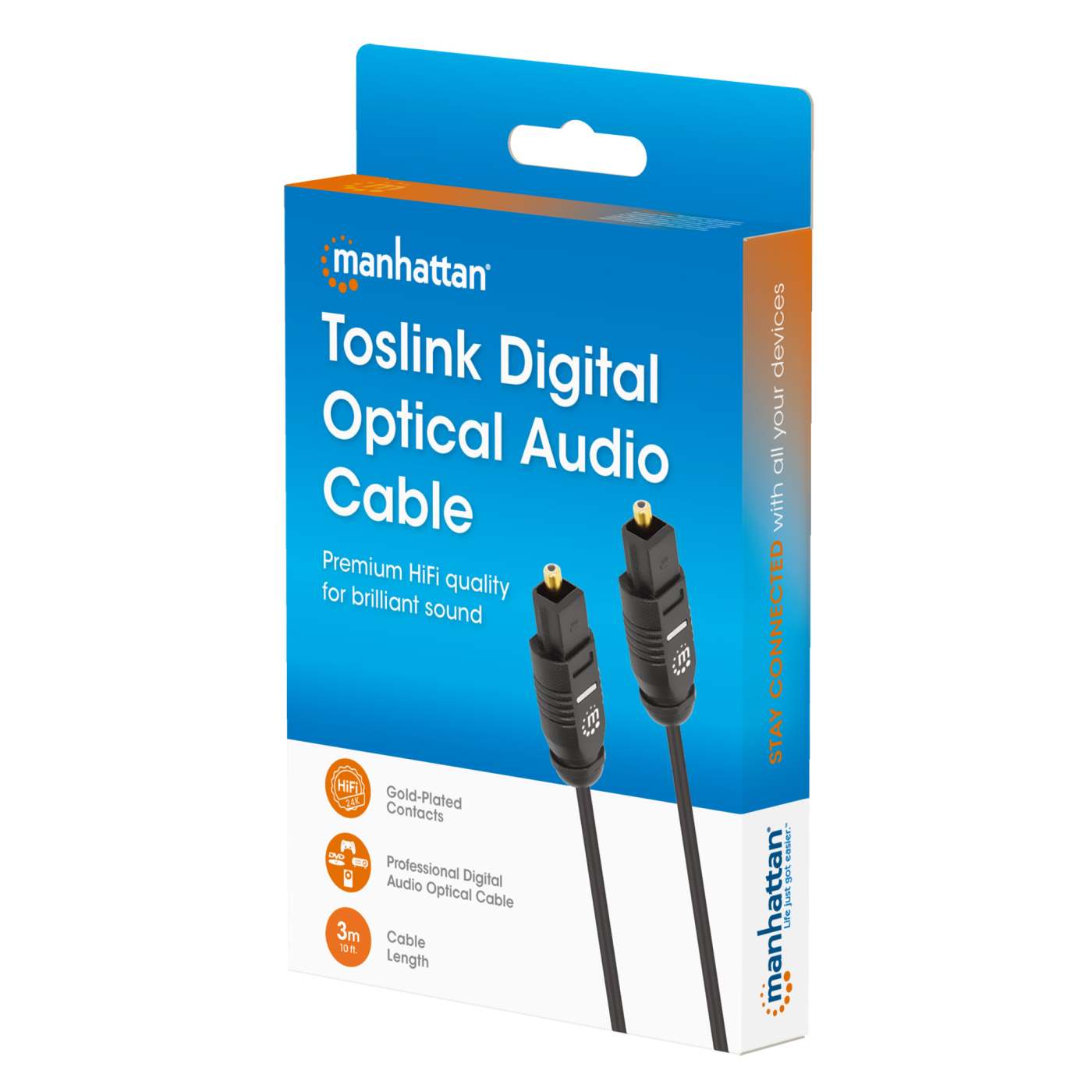 Toslink Digital Optical Audio Cable, 3 m Packaging Image 2