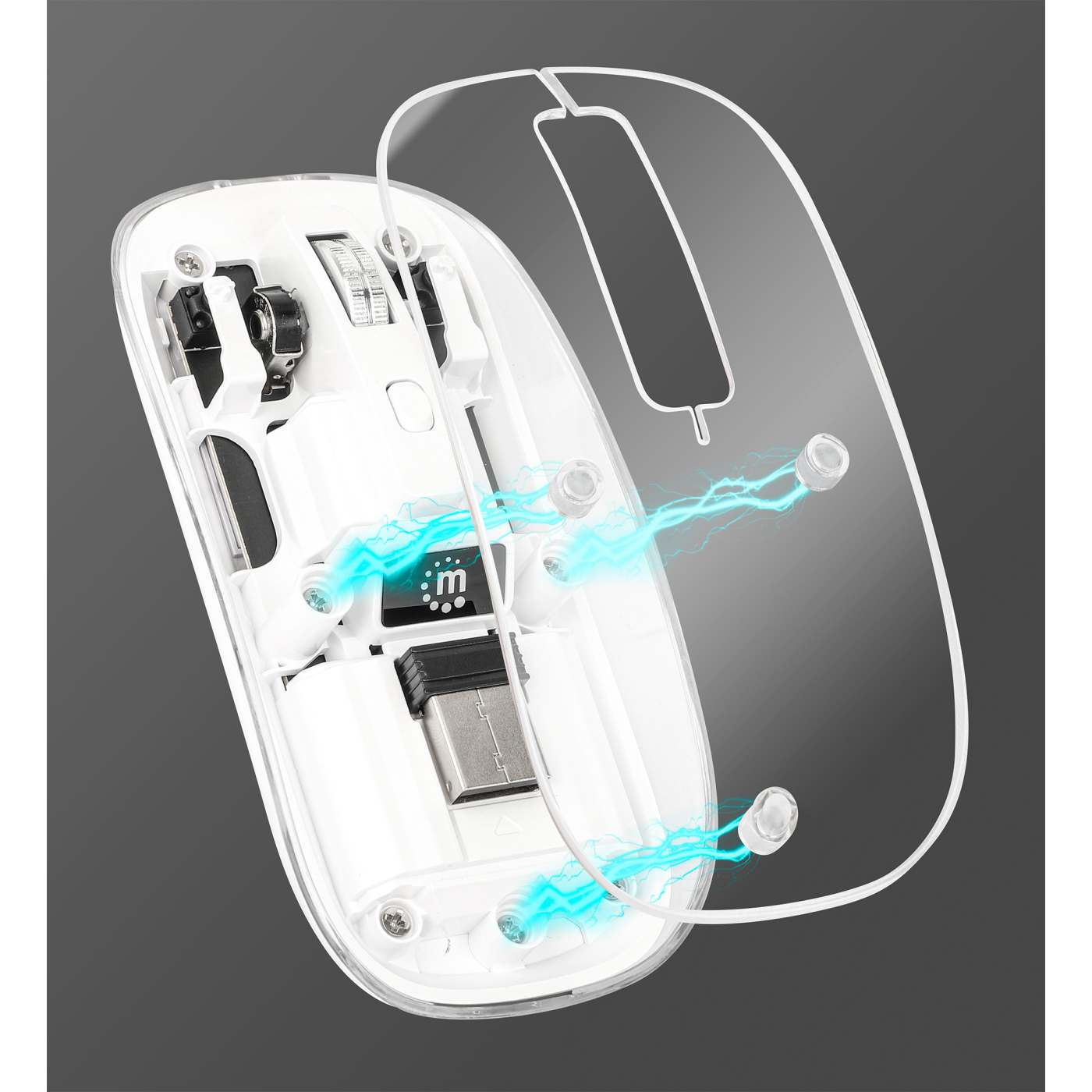 Transparent Rechargeable Wireless USB Mouse Image 3