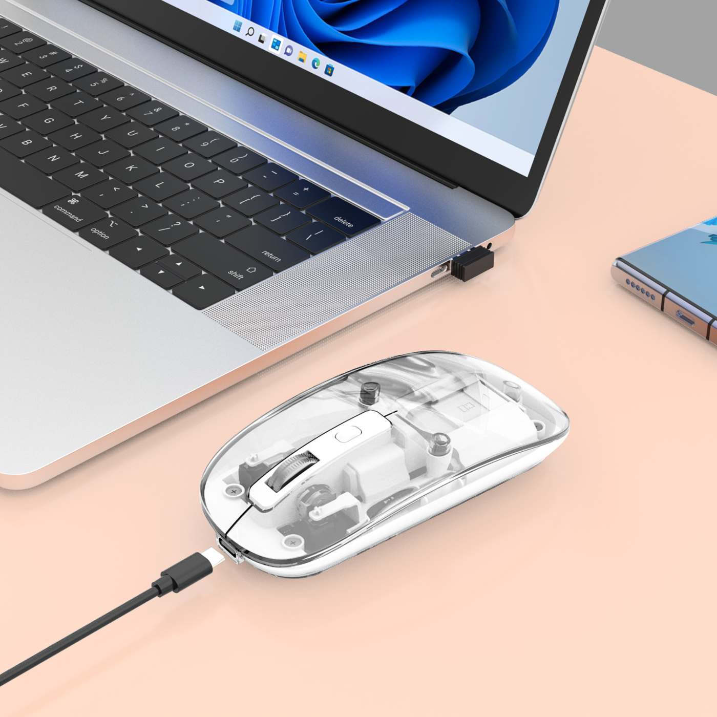 Transparent Rechargeable Wireless USB Mouse Image 4