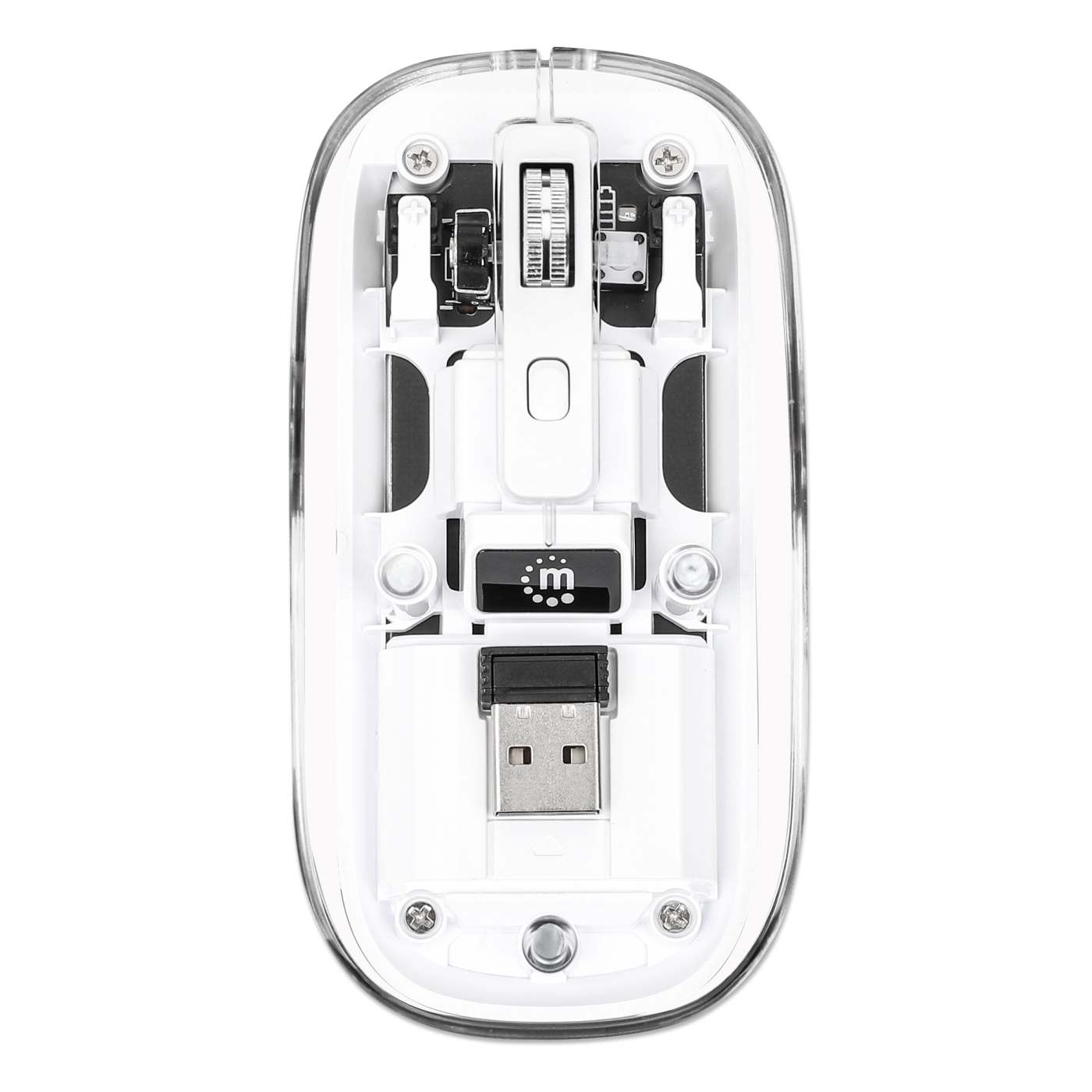 Manhattan Transparent Rechargeable Wireless USB Mouse (190275