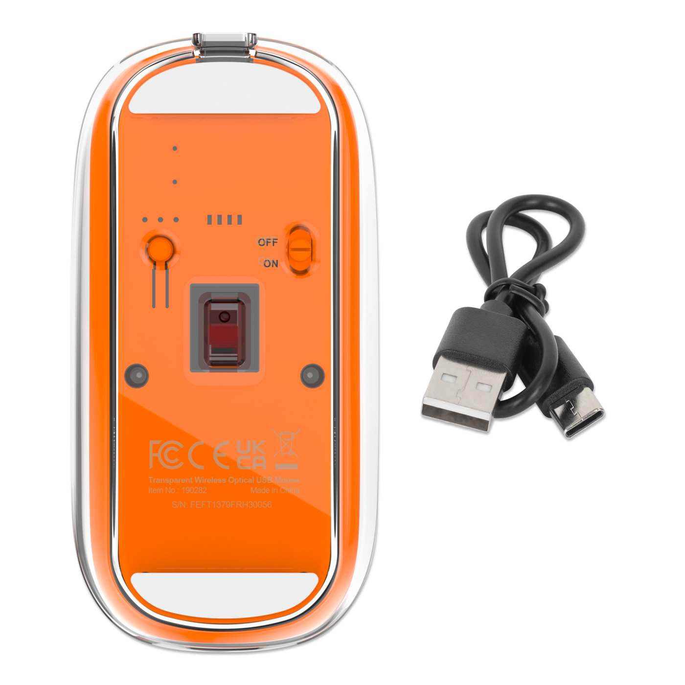 Manhattan Transparent Rechargeable Wireless USB Mouse