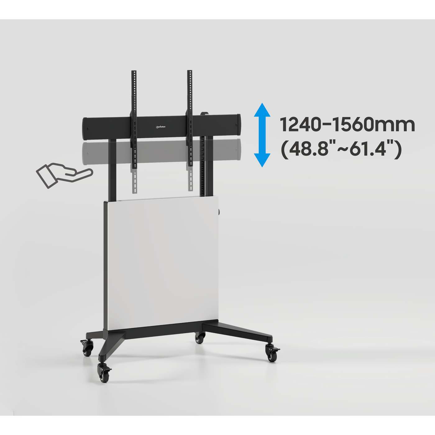 TV Cart with Tool-Free Lift & Lock Height Adjustment, for 50" to 100" Displays Image 10