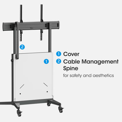 TV Cart with Tool-Free Lift & Lock Height Adjustment, for 50" to 100" Displays Image 12