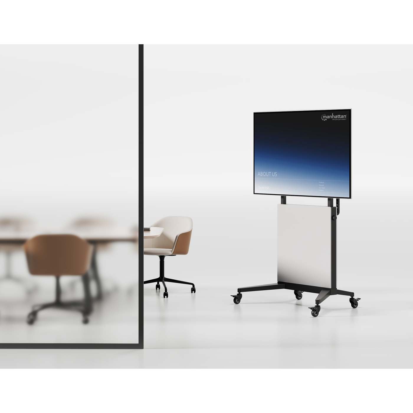 TV Cart with Tool-Free Lift & Lock Height Adjustment, for 50" to 100" Displays Image 4