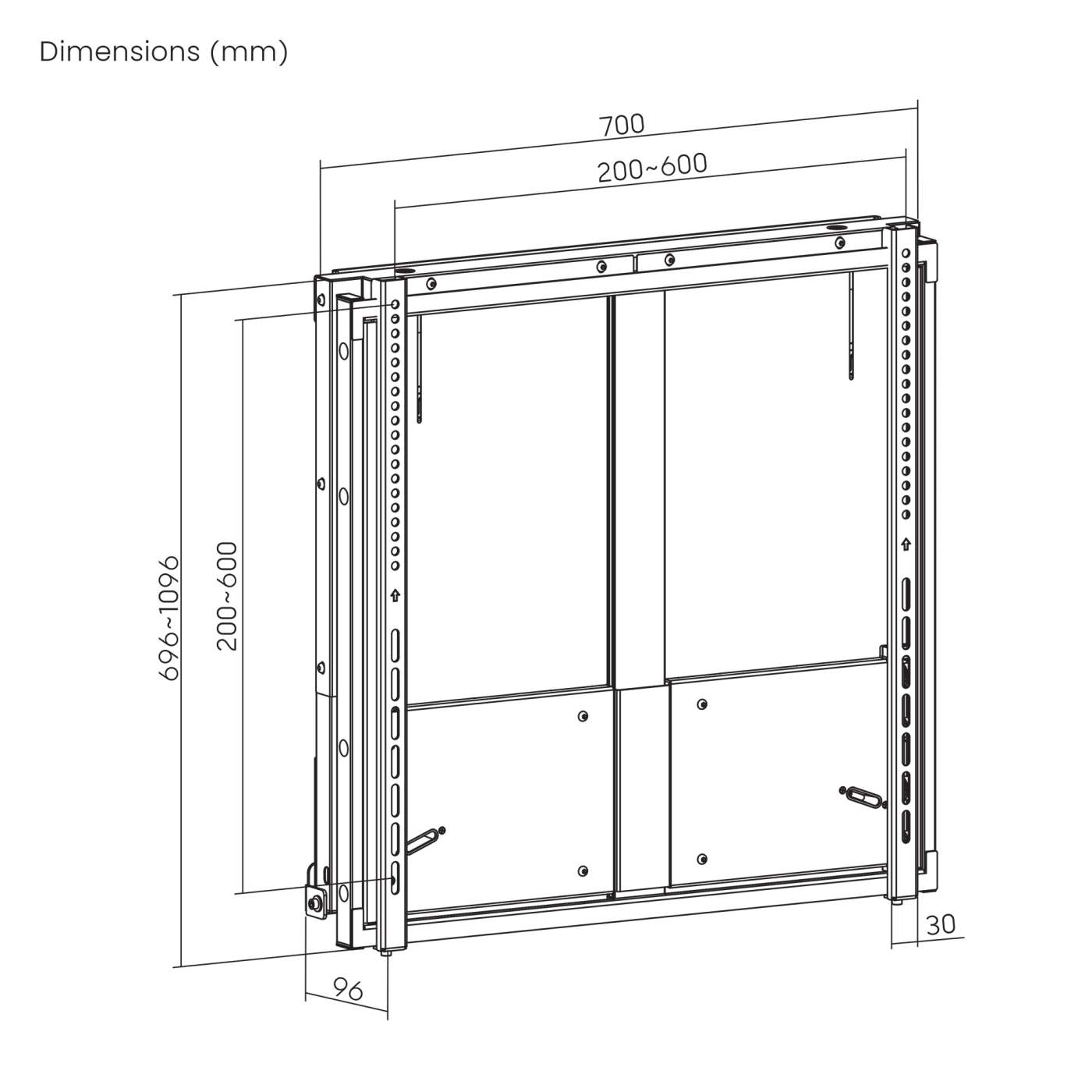 TV Wall Mount with Tool-Free Lift & Lock Height Adjustment, for 55" to 75" Displays Image 14