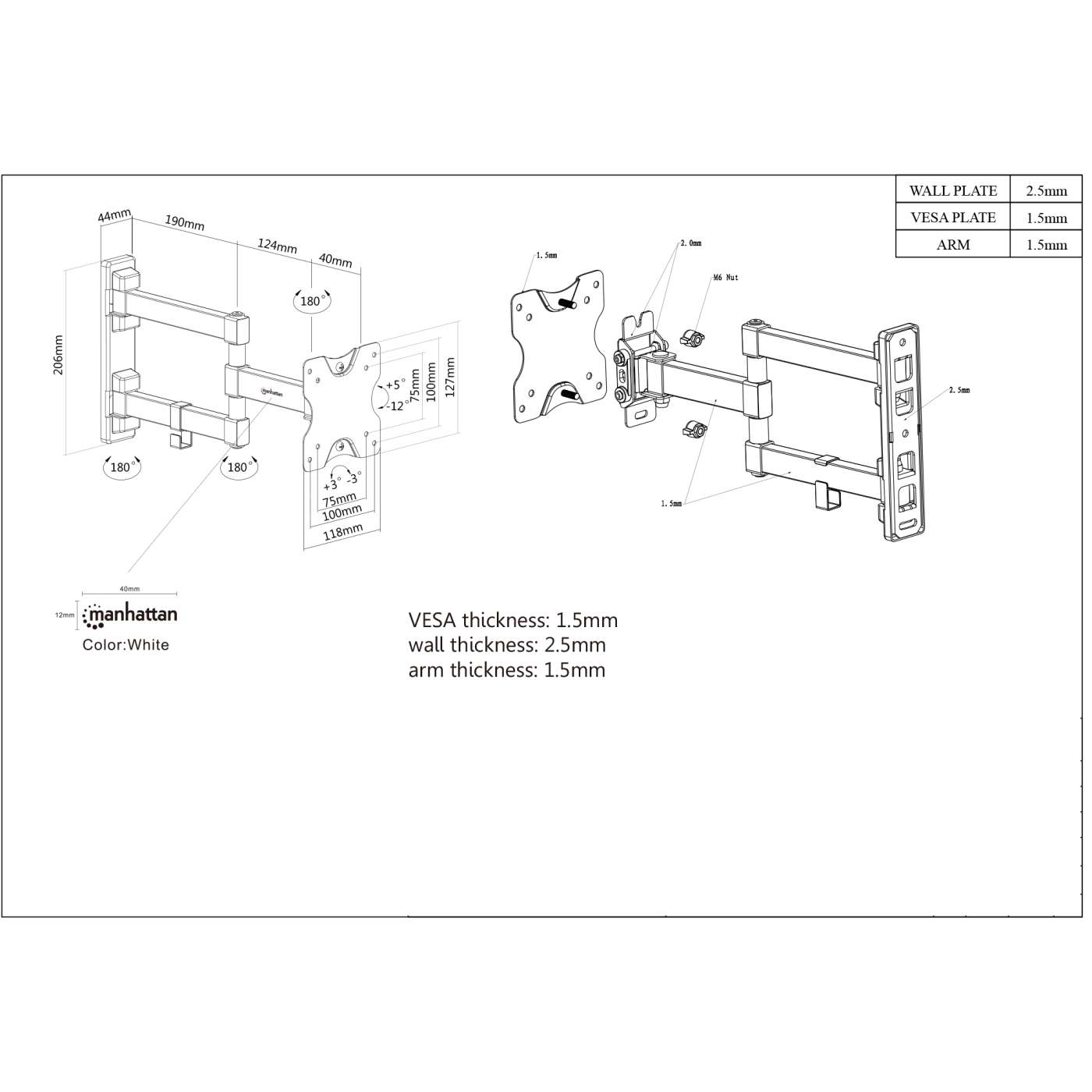 Universal Flat-Panel Articulating TV Wall Mount Image 7