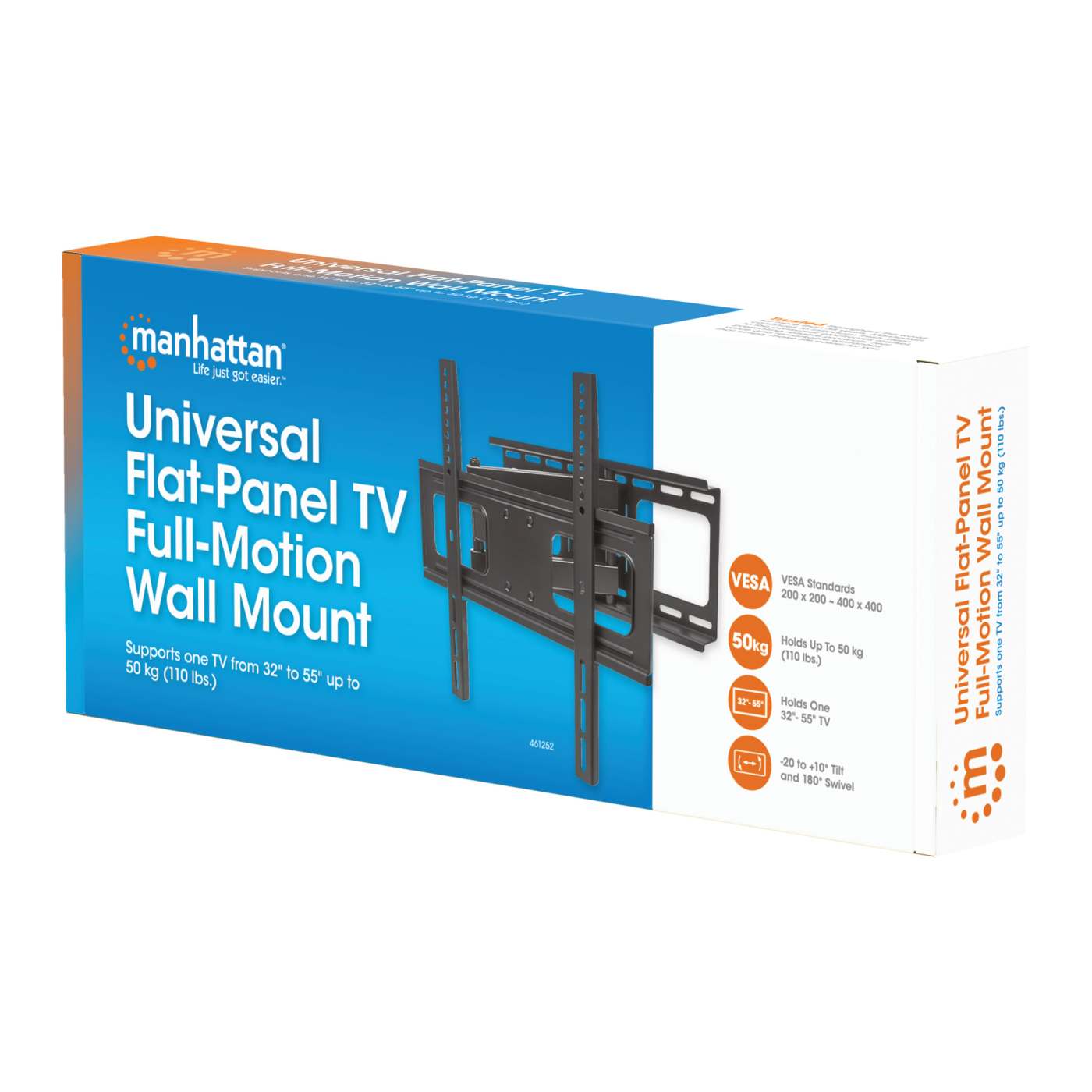 Universal Flat-Panel TV Full-Motion Wall Mount Packaging Image 2