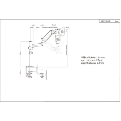 Universal Gas Spring Monitor Mount with Height-Adjustable Arm Image 9