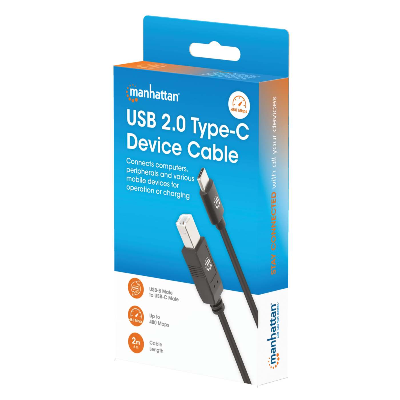 USB 2.0 Type-C Device Cable, 2 m (6 ft.) Packaging Image 2