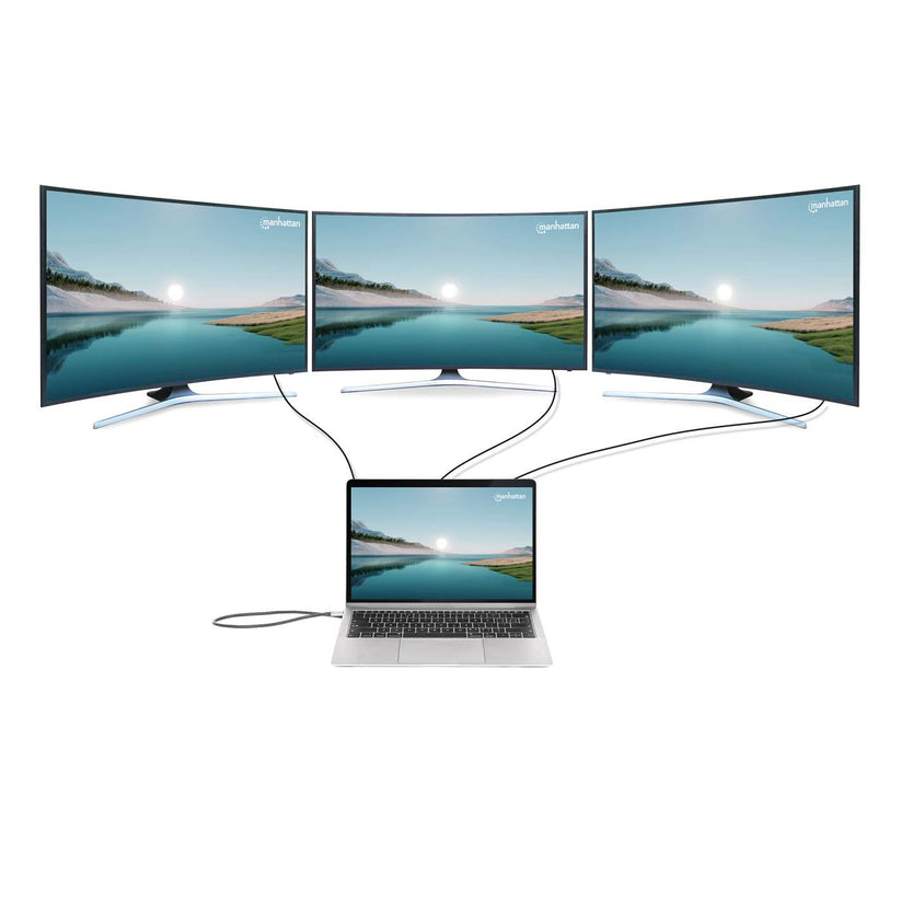 USB-C PD 12-in-1 Triple Monitor 4K Docking Station / Multiport Hub ...