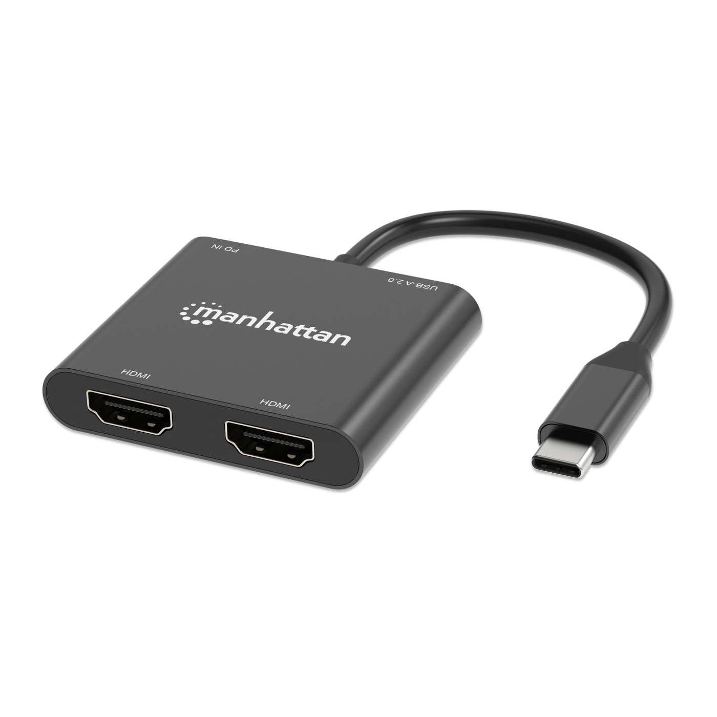 USB-C PD to Dual-HDMI Monitor Adapter for Laptop and Tablet Image 1