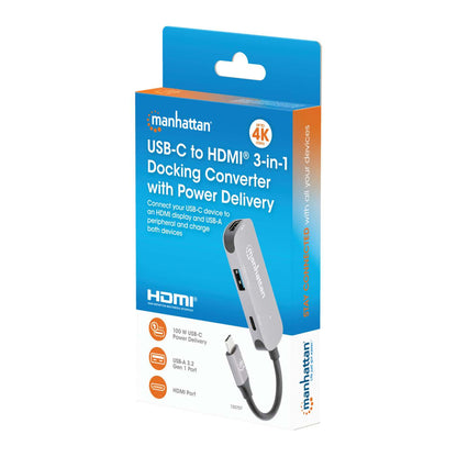 USB-C to HDMI (4K@30Hz) 3-in-1 Docking Converter with Power Delivery Packaging Image 2