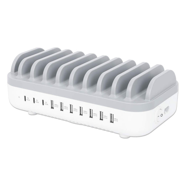 8-Port USB Charging Station, 120W, USB-A, USB-C with PD Charging