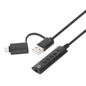 2-in-1 USB-C & USB-A to 3.5 mm Stereo Audio Aux Adapter Cable Image 1