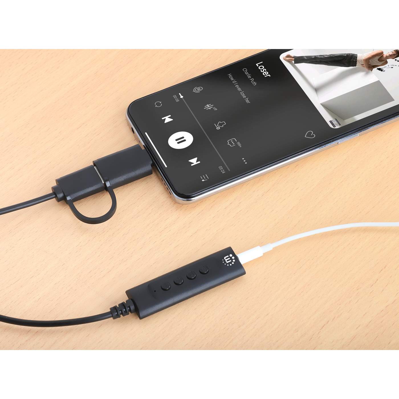 2-in-1 USB-C & USB-A to 3.5 mm Stereo Audio Aux Adapter Cable Image 8