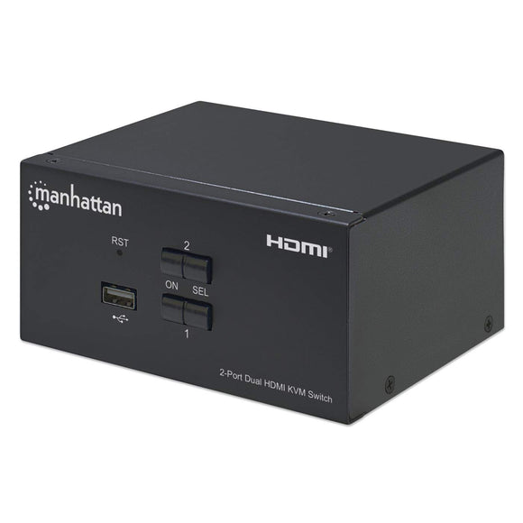 2-Port Dual-Monitor HDMI KVM Switch Image 1