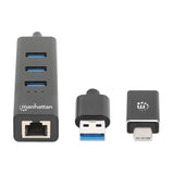 3-Port USB 3.0 Type-C/A Combo Hub with Gigabit Ethernet Network Adapter Image 4