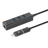 3-Port USB 3.0 Type-C/A Combo Hub with Gigabit Ethernet Network Adapter Image 6