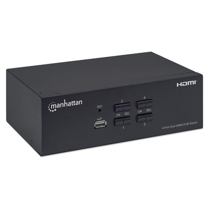 4-Port Dual-Monitor HDMI KVM Switch Image 3